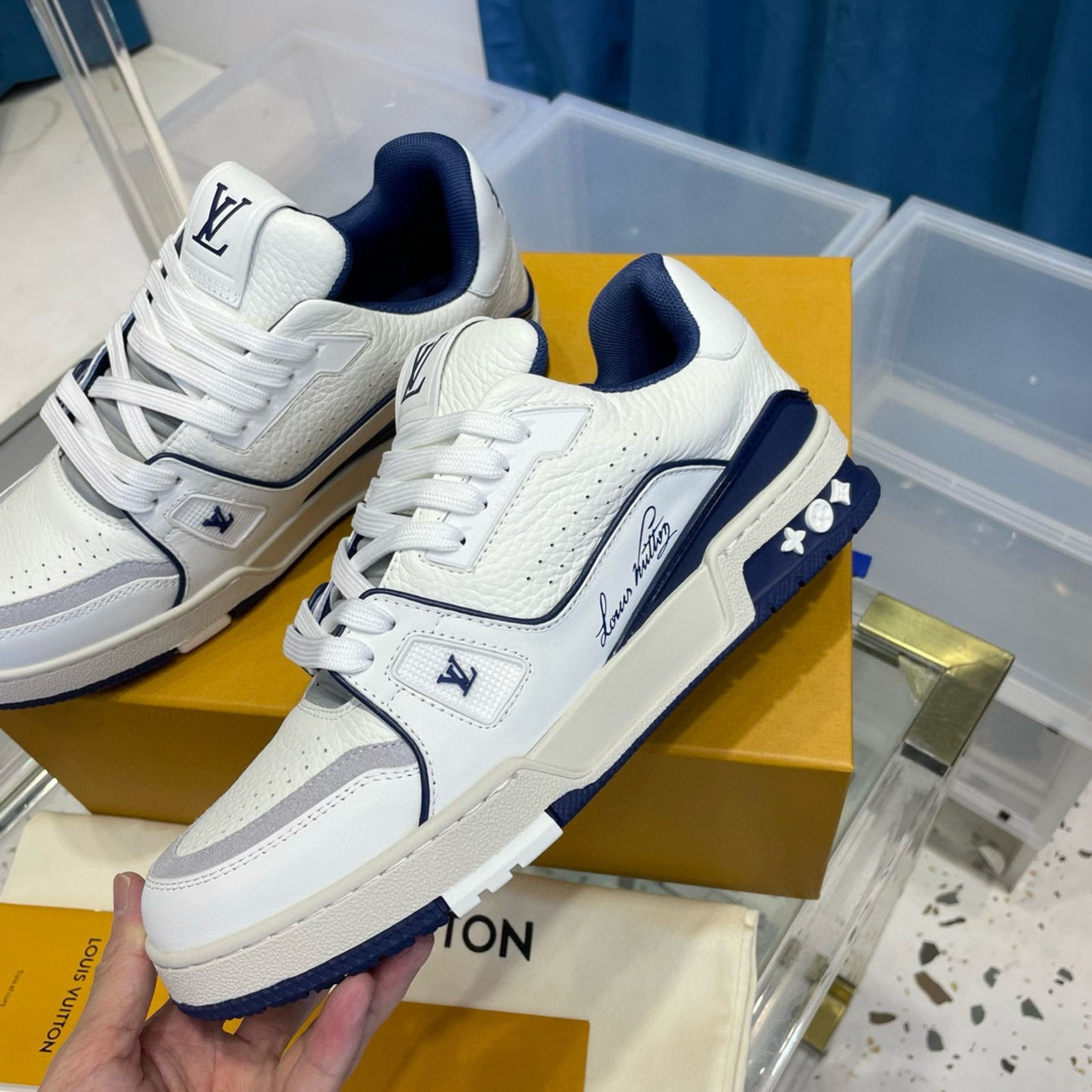 Tenis LV trainer #54 Branco com Azul