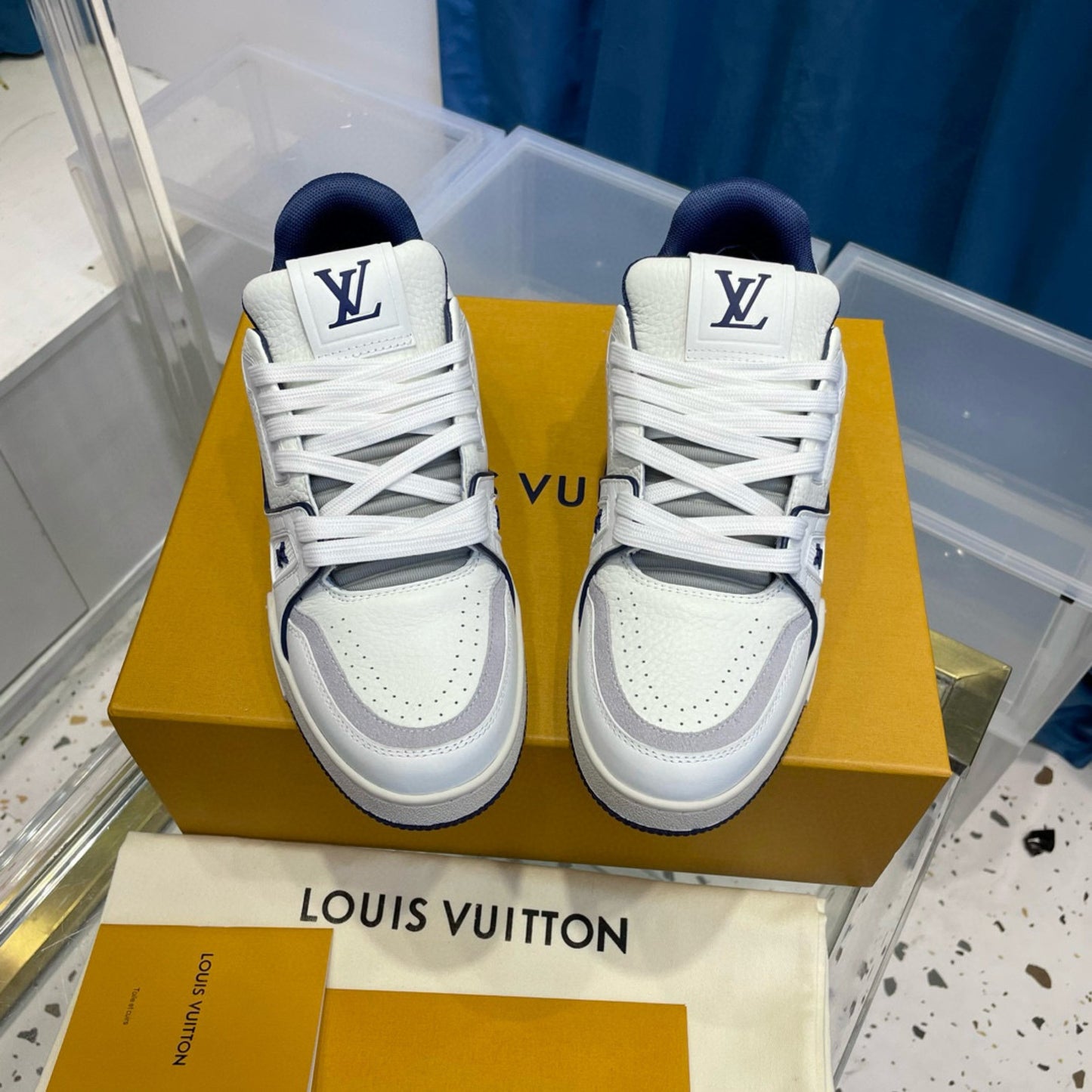 Tenis LV trainer #54 Branco com Azul