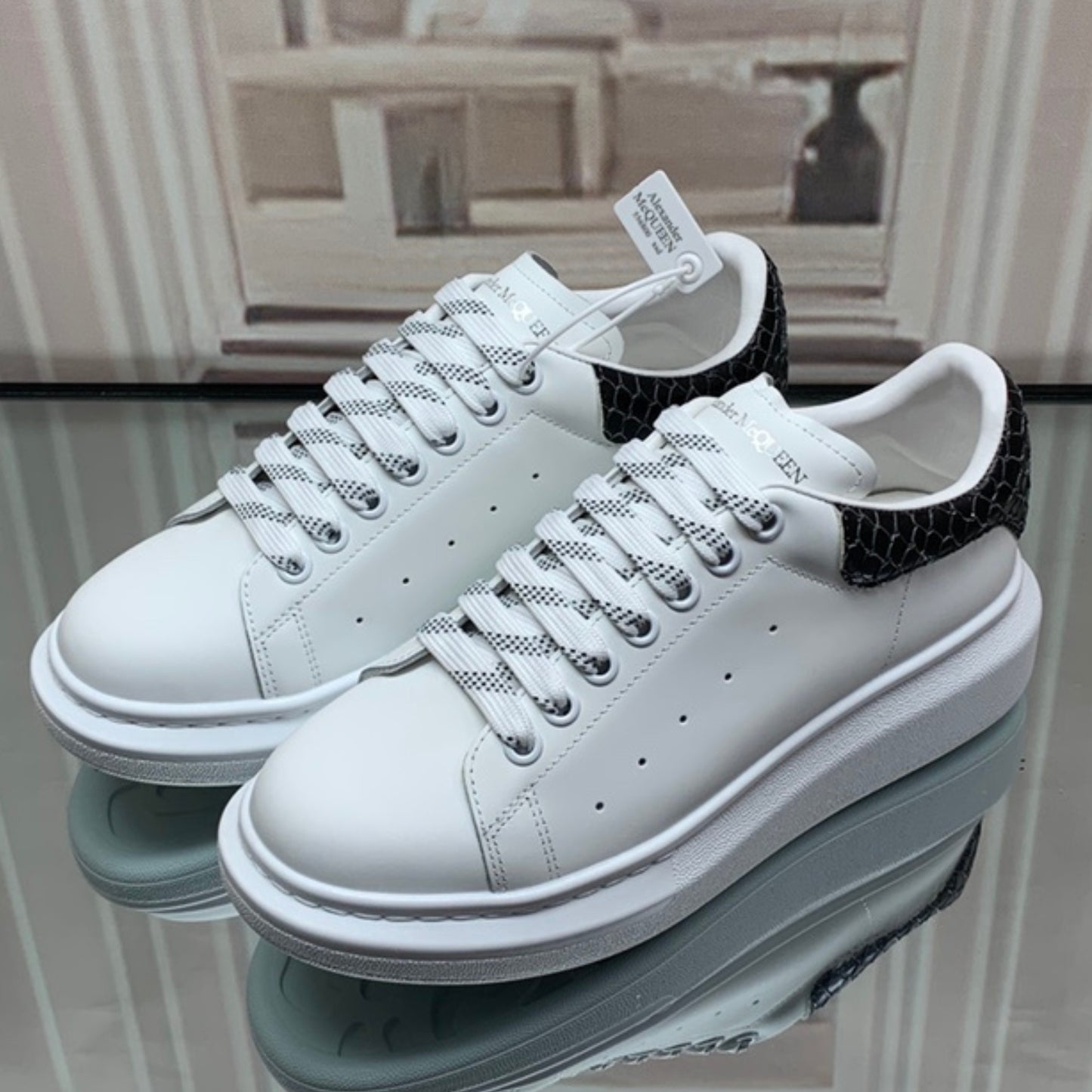 Tênis A Mcq Oversized Couro Branco #2