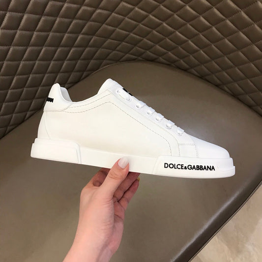 Tenis DG Portofino Couro Liso Branco