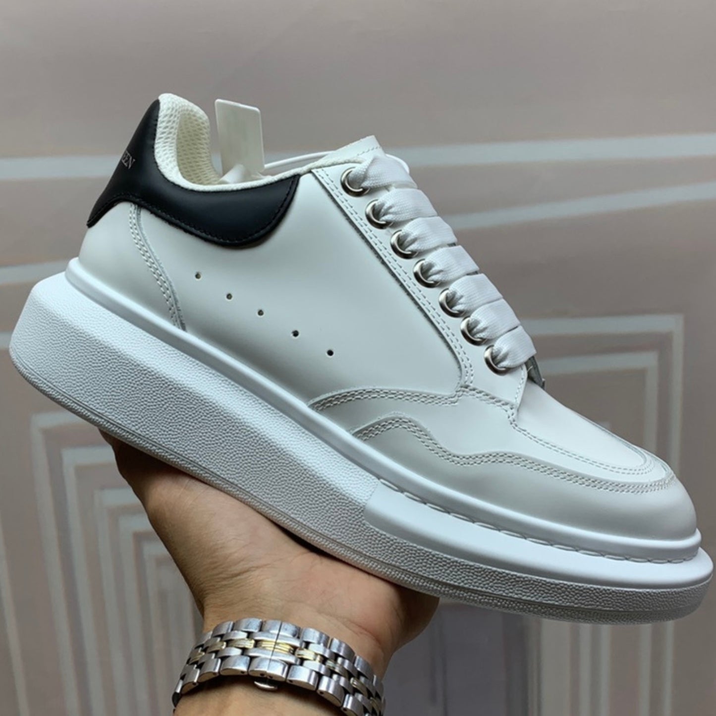 Tênis A Mcq Oversized Couro Branco #3
