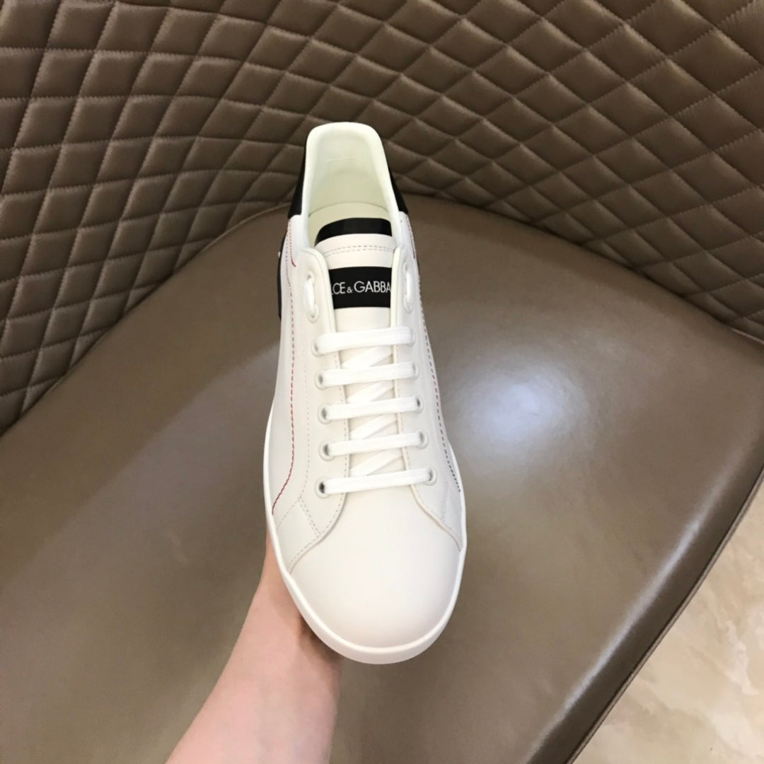 Tenis DG Portofino Couro Branco com preto