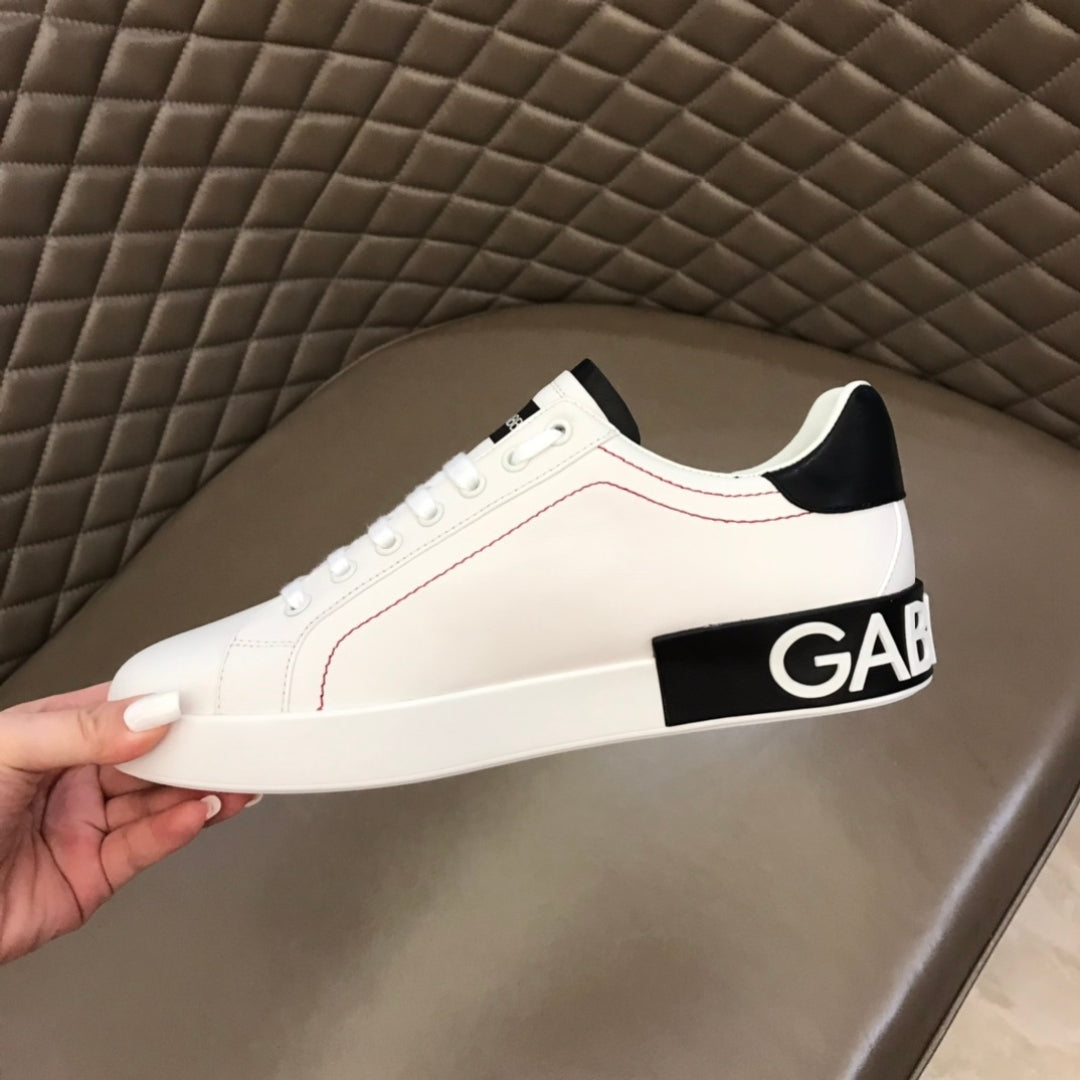 Tenis DG Portofino Couro Branco com preto