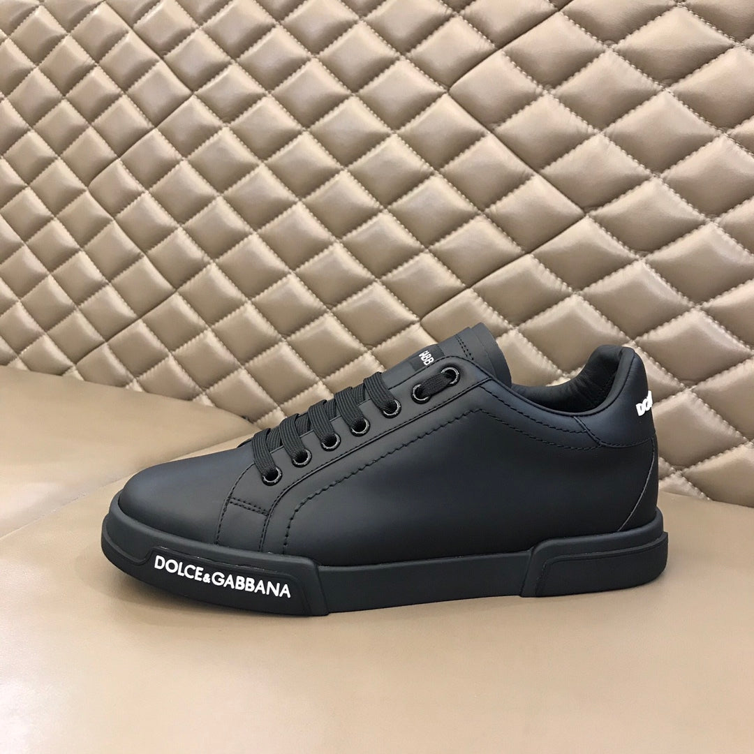 Tenis DG Portofino Couro Liso Preto