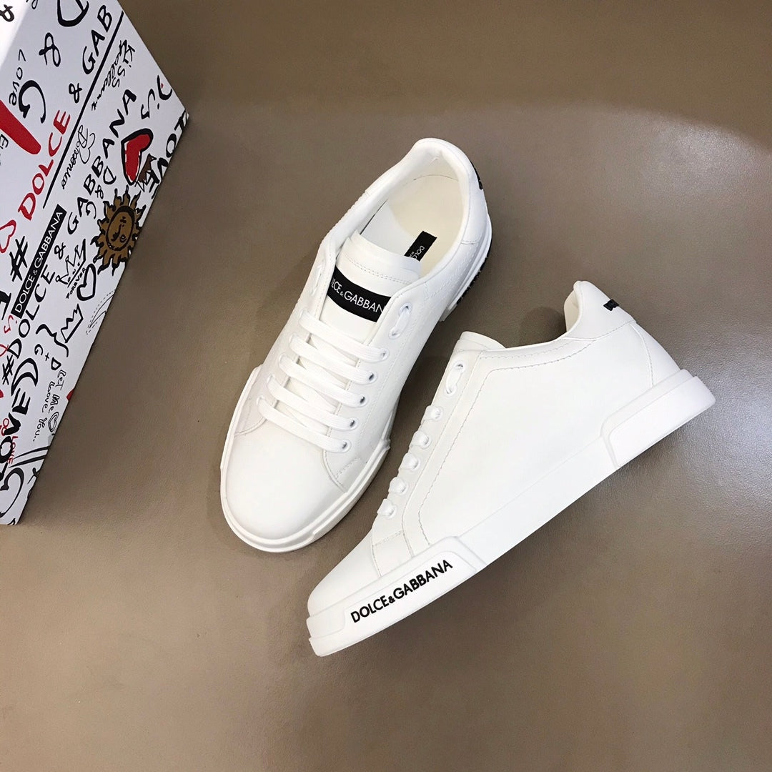 Tenis DG Portofino Couro Liso Branco